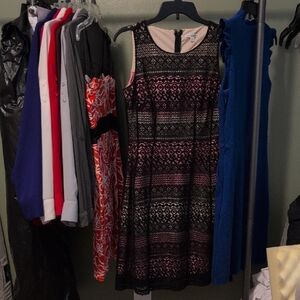 Two Tone Pink Dress With Black lace